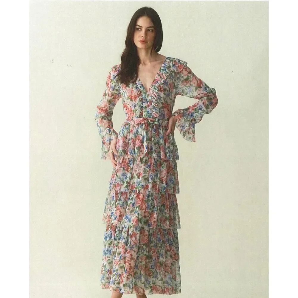 Doen melba silk dress tulip Grove XL